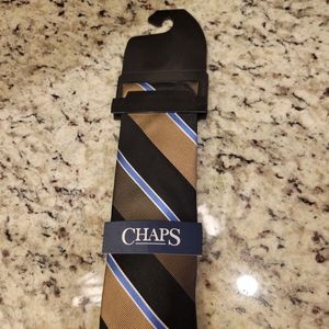 NWT Mens Tie Black and Taupe Wide Stripes